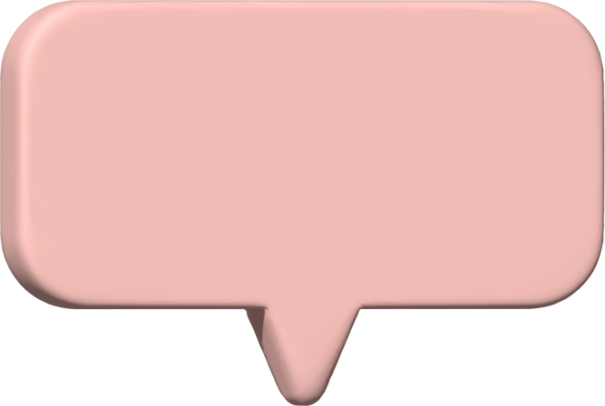 3D Speech Bubble Pink